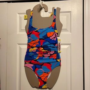 Nautica one piece cross cross back swimsuit